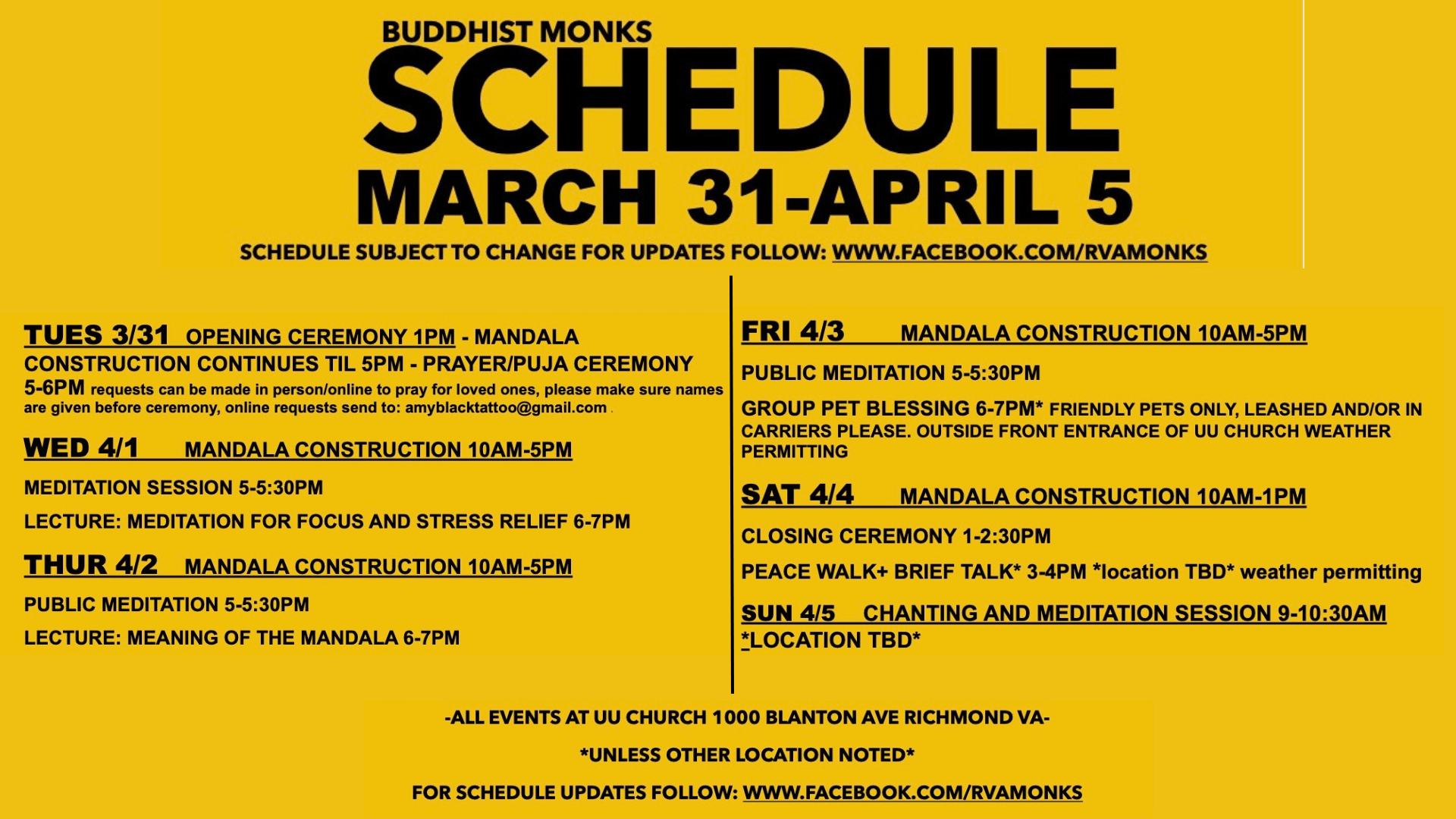 Buddhist Monk Schedule